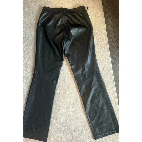 Copper Key Black Leather‎ Straight Leg Biker Chic/ Grunge Pants Size 7 - Picture 3 of 4